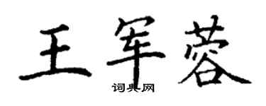 丁謙王軍蓉楷書個性簽名怎么寫