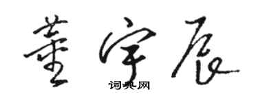 駱恆光董宇辰草書個性簽名怎么寫