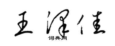 梁錦英王澤佳草書個性簽名怎么寫