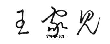 駱恆光王家見草書個性簽名怎么寫