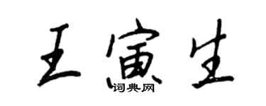 王正良王寅生行書個性簽名怎么寫