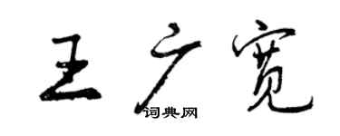 曾慶福王廣寬行書個性簽名怎么寫