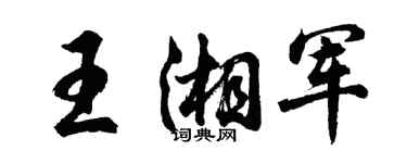 胡問遂王湘軍行書個性簽名怎么寫