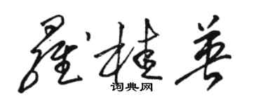 駱恆光羅桂英草書個性簽名怎么寫