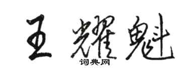 駱恆光王耀魁行書個性簽名怎么寫