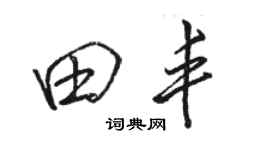 駱恆光田豐行書個性簽名怎么寫