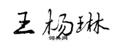 曾慶福王楊琳行書個性簽名怎么寫