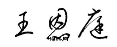 梁錦英王恩庭草書個性簽名怎么寫