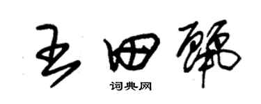 朱錫榮王田麗草書個性簽名怎么寫