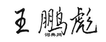 駱恆光王鵬彪行書個性簽名怎么寫