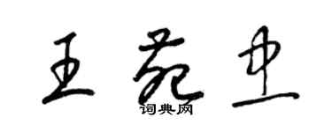 梁錦英王苑忠草書個性簽名怎么寫