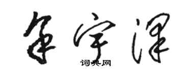 駱恆光余宇澤草書個性簽名怎么寫