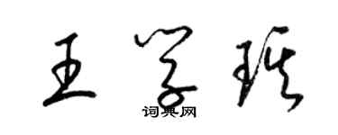 梁錦英王學琪草書個性簽名怎么寫