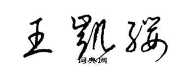 梁錦英王凱纓草書個性簽名怎么寫