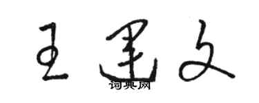 駱恆光王運文草書個性簽名怎么寫