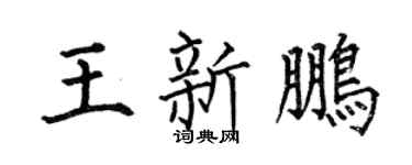 何伯昌王新鵬楷書個性簽名怎么寫