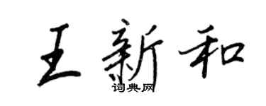 王正良王新和行書個性簽名怎么寫