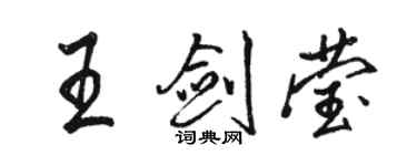 駱恆光王劍瑩行書個性簽名怎么寫