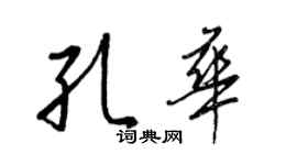 王正良孔華行書個性簽名怎么寫