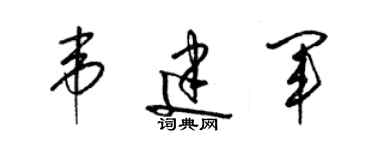 梁錦英韋建軍草書個性簽名怎么寫