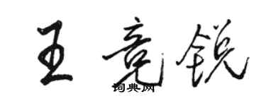 駱恆光王競銳行書個性簽名怎么寫
