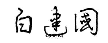 曾慶福白建國草書個性簽名怎么寫