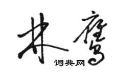 駱恆光林鷹草書個性簽名怎么寫