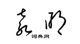 梁錦英袁明草書個性簽名怎么寫