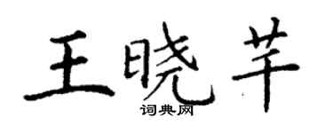 丁謙王曉芊楷書個性簽名怎么寫