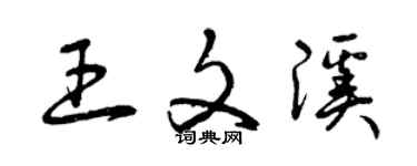 曾慶福王文溪草書個性簽名怎么寫