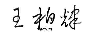 駱恆光王柏輝草書個性簽名怎么寫
