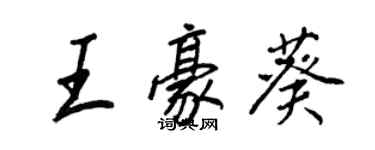 王正良王豪葵行書個性簽名怎么寫