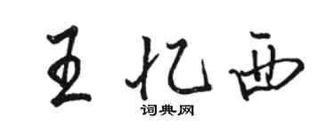 駱恆光王憶西行書個性簽名怎么寫
