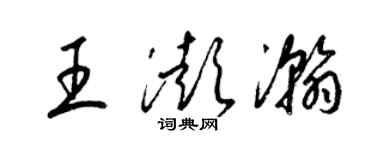 梁錦英王澎瀚草書個性簽名怎么寫