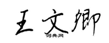王正良王文卿行書個性簽名怎么寫