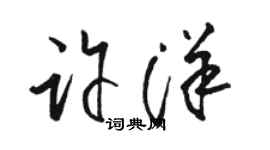 駱恆光許洋草書個性簽名怎么寫