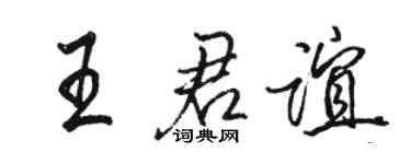 駱恆光王君誼行書個性簽名怎么寫
