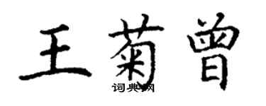 丁謙王菊曾楷書個性簽名怎么寫