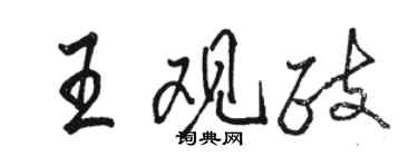 駱恆光王觀政行書個性簽名怎么寫