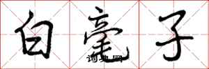 曾慶福白毫子行書怎么寫