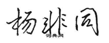 駱恆光楊非同行書個性簽名怎么寫