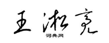 梁錦英王淞亮草書個性簽名怎么寫