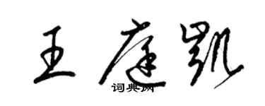 梁錦英王庭凱草書個性簽名怎么寫