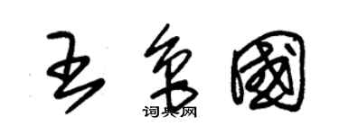 朱錫榮王魯國草書個性簽名怎么寫