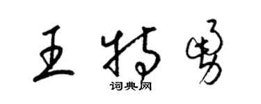 梁錦英王特勇草書個性簽名怎么寫