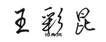 駱恆光王彩昆行書個性簽名怎么寫