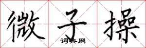 何伯昌微子操楷書怎么寫