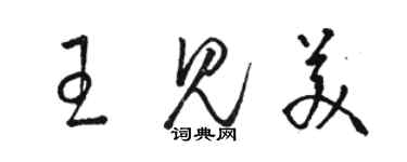 駱恆光王見美草書個性簽名怎么寫