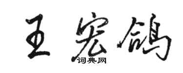 駱恆光王宏鴿行書個性簽名怎么寫
