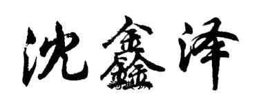 胡問遂沈鑫澤行書個性簽名怎么寫